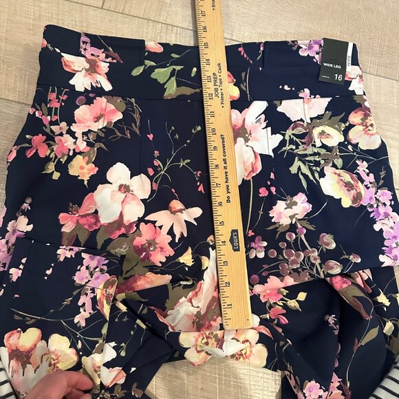 NY&C WOMENS FLORAL WIDE LEG PANTS SIZE 16 PETITE 7TH AVENUE NEW - Picture 6 of 11